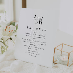 ANDREA Formal Simple Elegant Wedding Bar Menu Sign