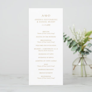 Andrea Gold Elegant Wedding Programme