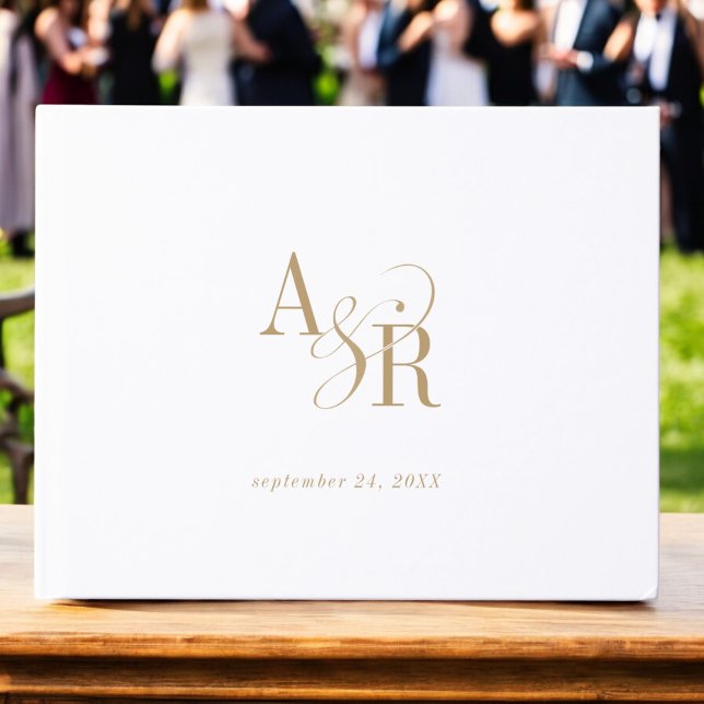 ANDREA Gold White Elegant Formal Classic Wedding Guest Book (ANDREA Gold White Elegant Formal Classic Wedding Guest Book)