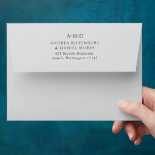 Andrea Grey Elegant Wedding Envelope