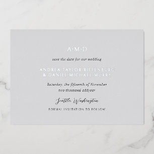 Andrea Grey Elegant Wedding Save the Date