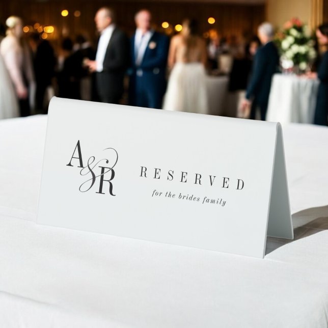 ANDREA Minimalist Unique Modern Wedding Reserved (ANDREA Minimalist Unique Modern Wedding Reserved Table Tent Sign)
