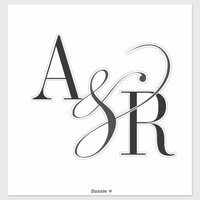 ANDREA Modern Minimalist Large Wedding Monogram (Sheet)