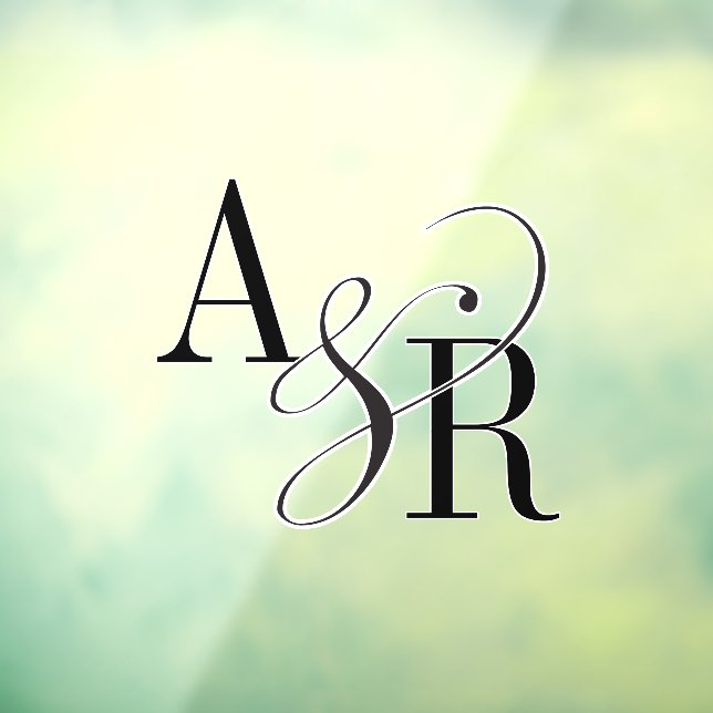 ANDREA Modern Minimalist Large Wedding Monogram Window Cling (Sheet 3)