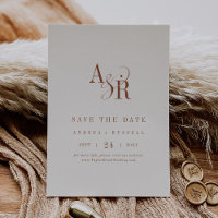 ANDREA Monogram Simple Boho Cream Minimal Wedding