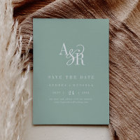 ANDREA Monogram Simple Sage Green Minimal Wedding