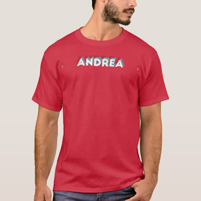Andrea Name Funny Name Andrea 80s theme T-Shirt (Front)