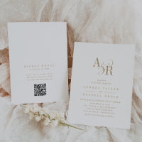 ANDREA QR Code Classic Gold White Initials Wedding