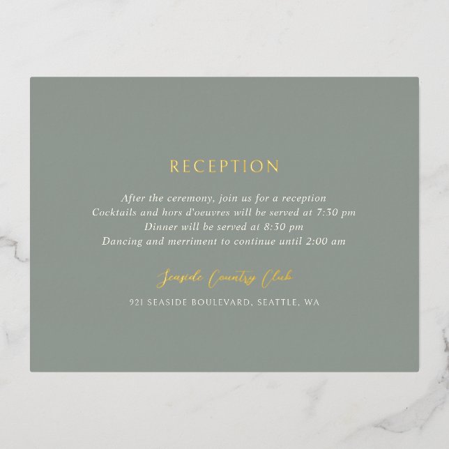 Andrea Sage Elegant Wedding Foil Enclosure Card (Front)