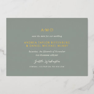 Andrea Sage Green Elegant Wedding Save The Date