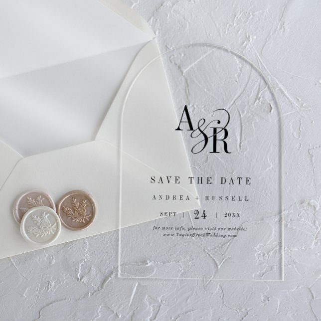 ANDREA Simple Arch Modern Wedding Save the Date Acrylic Invitations (ANDREA Simple Arch Modern Wedding Save the Date Acrylic Invitations)