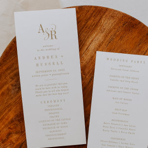 ANDREA Simple Gold Minimal Elegant Formal Wedding Programme