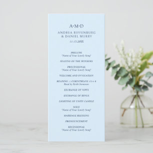 Andrea Sky Blue Elegant Wedding Programme