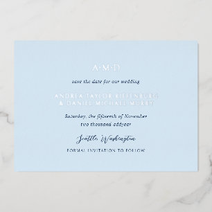 Andrea Sky Blue Elegant Wedding Save The Date