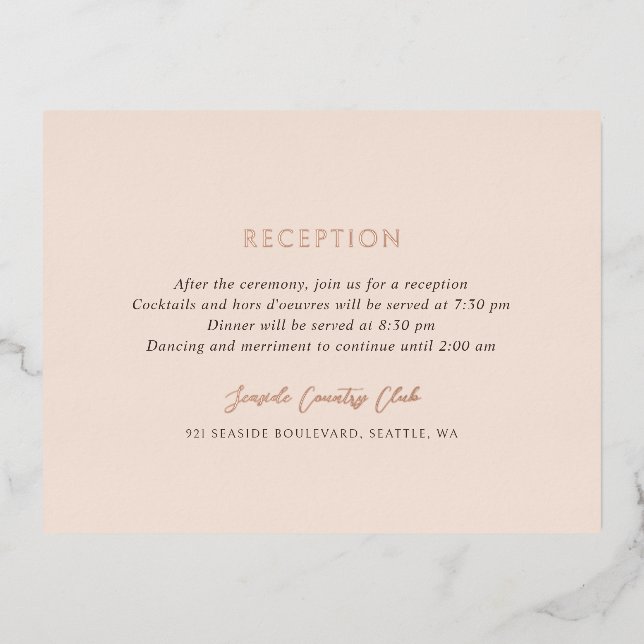 Andrea Tan Elegant Wedding Foil Enclosure Card (Front)