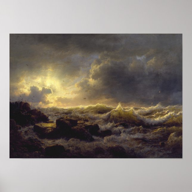 Andreas Achenbach - Clearing Up — Coast of Sicily Poster (Front)