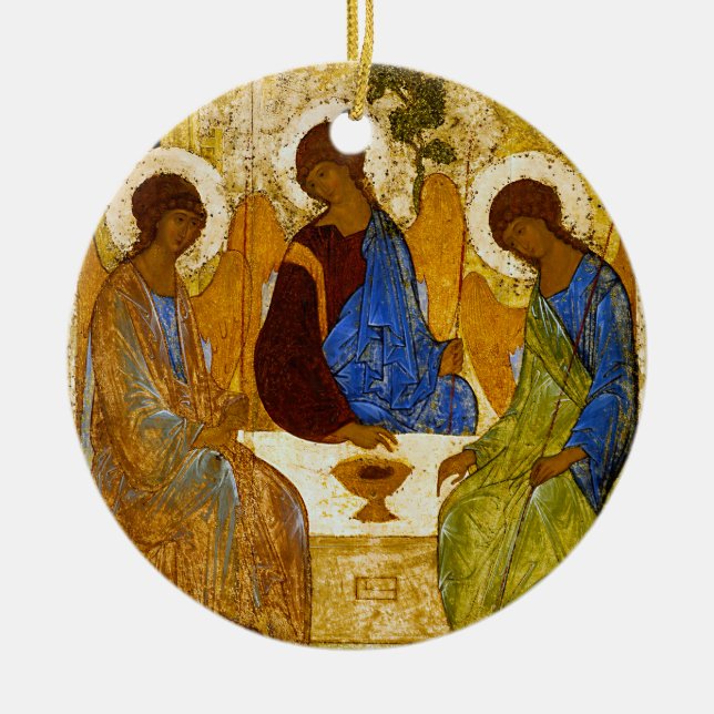 Andrei Rublev , “ Holy Trinity ” Ceramic Tree Decoration (Front)