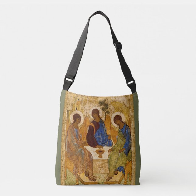 Andrei Rublev Holy Trinity Icon Orthodox religion Crossbody Bag (Front)
