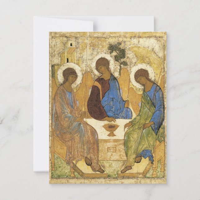 Andrei Rublev Iconic Trinity Angels Abraham Bible Card (Front)