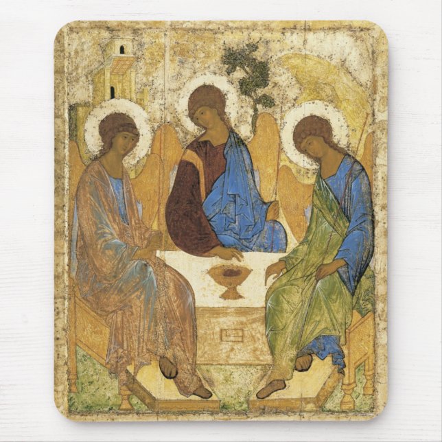 Andrei Rublev Iconic Trinity Angels Abraham Bible Mouse Mat (Front)
