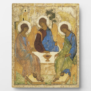 Andrei Rublev Iconic Trinity Angels Abraham Bible Plaque