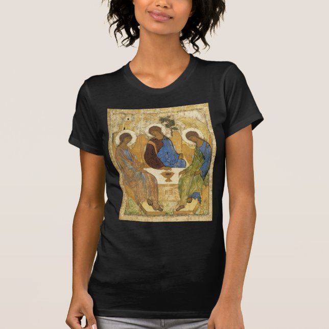 Andrei Rublev Iconic Trinity Angels Abraham Bible T-Shirt (Front)