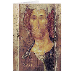 Andrei Rublev Saviour Christ Redeemer Icon Card   
