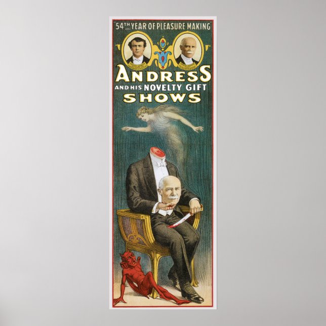 Andress ~ Canadian Magician Vintage Magic Ad Poster (Front)