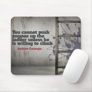 Andrew Carnegie Inspirational Quote "Push up" Mouse Mat