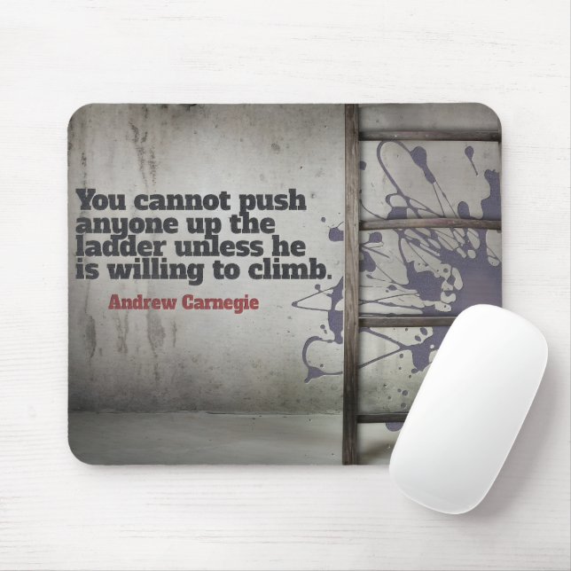 Andrew Carnegie Inspirational Quote "Push up" Mouse Mat (With Mouse)