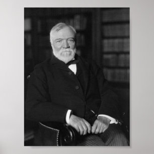 Andrew Carnegie Seated In A Library Poster