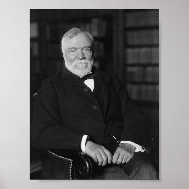 Andrew Carnegie Seated In A Library Poster (Front)