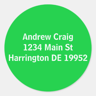 Andrew Craig1234 Main StHarrington DE 19952 Classic Round Sticker