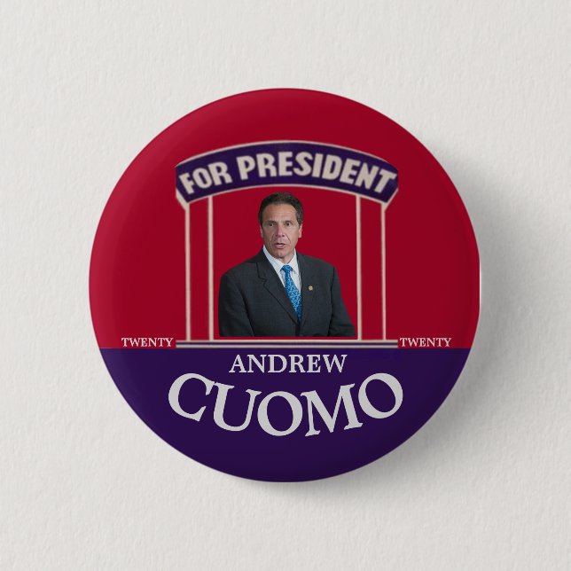 Andrew Cuomo Twenty Twenty 6 Cm Round Badge (Front)