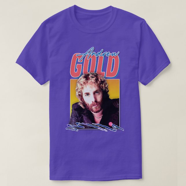 Andrew Gold Reto 80s Style Fan Design 1 T-Shirt (Design Front)