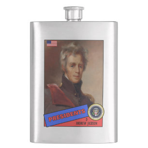 Andrew Jackson Baseball Card Hip Flask