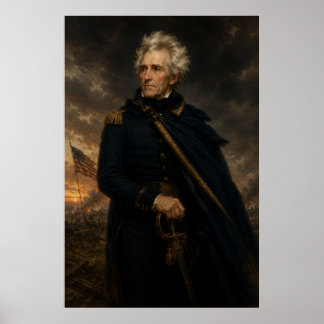 Andrew Jackson Battlefield Portrait  Poster
