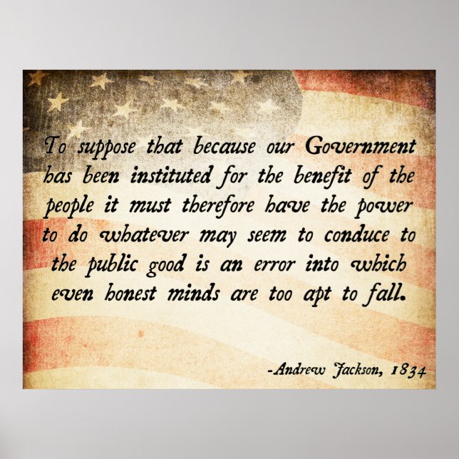 Andrew Jackson Quote Poster (Front)