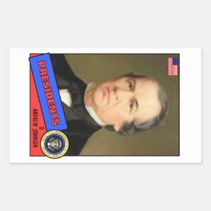 Andrew Johnson Baseball Card Rectangular Sticker