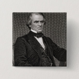 Andrew Johnson, engraved from a photograph by Thom 15 Cm Square Badge
