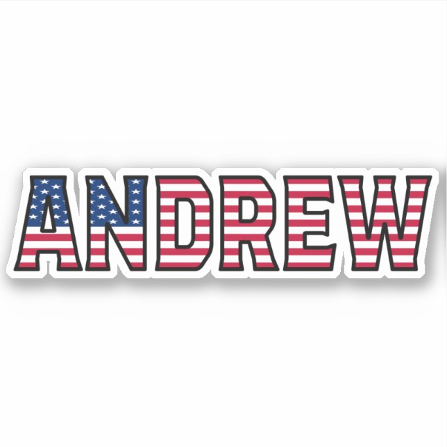 Andrew Name First Name USA Sticker Sticker Set (Front)