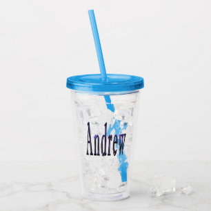 Andrew Name In Nebula Blue, Acrylic Tumbler