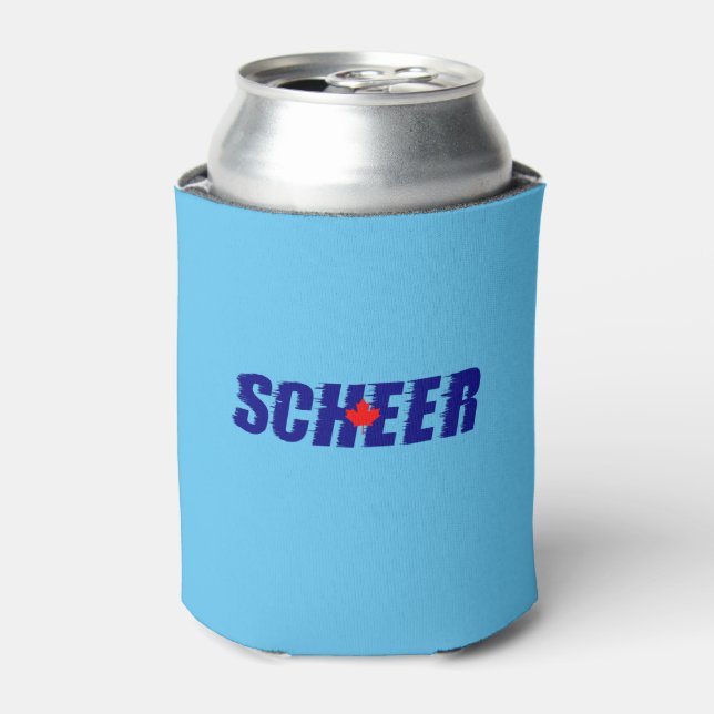 Andrew Scheer Speedy Bold Blue Maple Leaf Colour Can Cooler (Can Front)