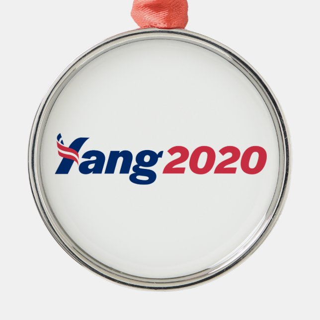 Andrew Yang 2020 Presidential Campaign Metal Tree Decoration (Front)