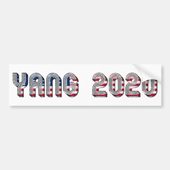 Andrew Yang Democrat Presidential Candidate 2020 Bumper Sticker (Front)