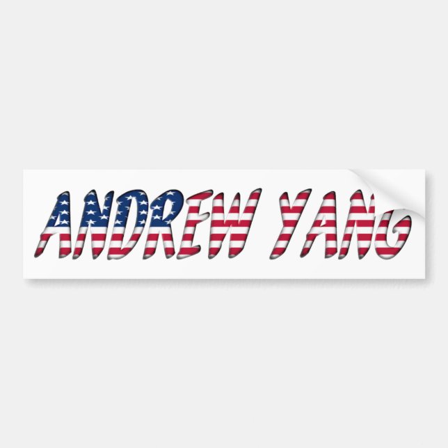 Andrew Yang Democrat Presidential Candidate 2020 Bumper Sticker (Front)