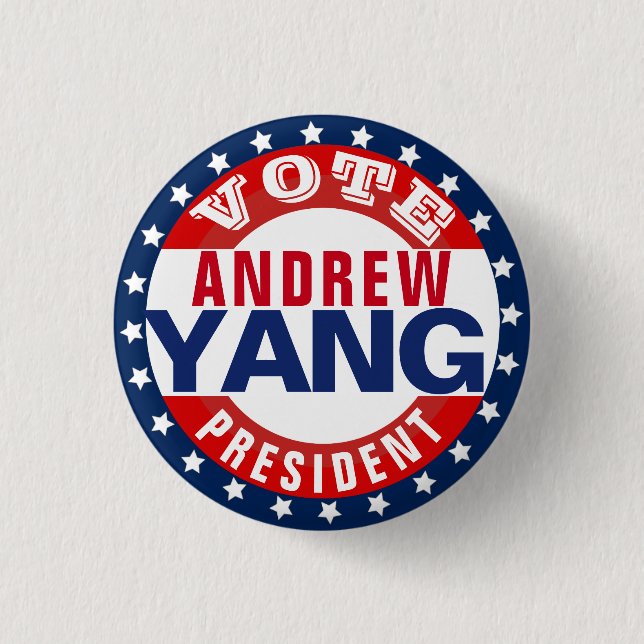 Andrew Yang for President 3 Cm Round Badge (Front)