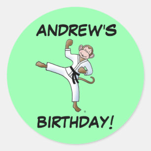 Andrew's Birthday Martial Arts Monkey Stickers