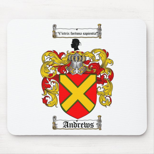 ANDREWS FAMILY CREST -  ANDREWS COAT OF ARMS MOUSE MAT (Front)