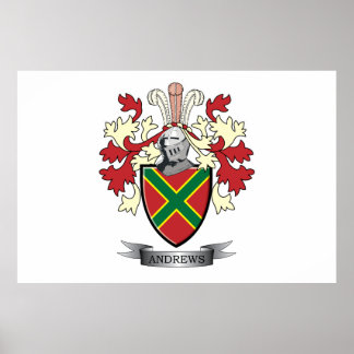 Andrews Family Crest Coat of Arms Poster